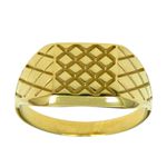 Anel Origem em Ouro 18k Xadrez com 5.0g 10.0mm