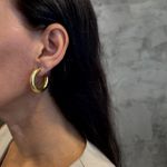 Argola em ouro 18k Aberta Grossa com 6.0g 32.0mm