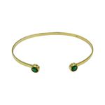 Bracelete em Ouro 18k de Esmeraldas 6.0g 5.0mm