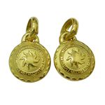 Brinco de Argola em Ouro 18K com Escudo Maciço 13.0g