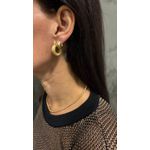 Brinco de Argola em Ouro 18K Eletro Formação 7.0g 22mm