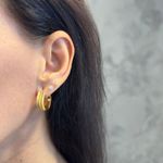 Brinco de Argola em ouro 18k Polido e Fosco 4.0g 22.0mm