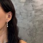 Brinco em Ouro 18k Pérolas e Zircônias 2.4g 35.0mm