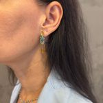 Brinco em Ouro 18k Esmeraldas e Diamantes 7.2g 40,0mm 