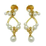 Brinco em Ouro 18k Pérolas e Diamantes 7.0g 40,0mm