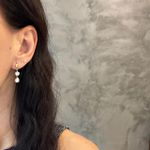 Brinco em Ouro 18k Pérolas e Zircônias 2.0g 27.0mm