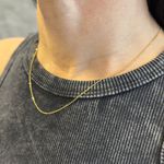 Corrente em Ouro 18k Bolinha Diamantada 2.4g 1.1mm