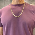 Corrente em Ouro 18k 750 Piastrine Grossa 25.5g 60cm