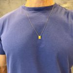 Escapulário de ouro 18k Nossa Senhora Laser 2.0g 11.8mm