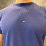 Escapulário de Ouro 18K Retangular Mini 2.3g 9.3mm