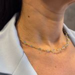 Gargantilha em Ouro 18k Bolinhas Topázios 7.2g 4.0mm