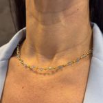 Gargantilha em Ouro 18k Bolinhas Topázios 7.2g 4.0mm
