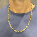 Cordão Italiano Masculino de Ouro 18K Elos Ocos 19.0g