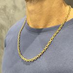Cordão Italiano Masculino de Ouro 18K Elos Ocos 19.0g