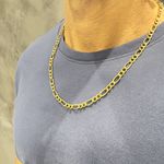 Corrente Elo Fígaro Masculina de Ouro 18K 32g