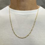 Corrente em Ouro 18k Fígaro 3x1 masculina 2,5mm