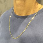 Corrente de Ouro Chapada Masculina 2.8x0.5mm