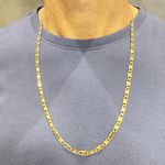 Corrente Masculina Piastrine Maçica em Ouro 18K 70cm