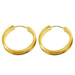 Brinco de Argola em Ouro Polida e fosca com 18mm