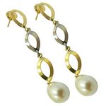 Brinco de Ouro 18k com Pérolas de Pendurar 42.5mm