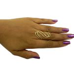 Anel Feminino de Ouro 18k Ondulado Polido 34.8mm