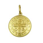 Pingente de Ouro 18k Medalha de São Bento com 19.8mm