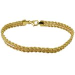 Pulseira feminina de Ouro 18k cravejada com Zircônias