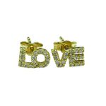 Brinco de Ouro 18k Love com Diamantes