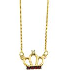 Gargantilha princesa em Ouro 18K com Brilhante e Rubis