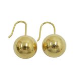 Brinco de Bola em Ouro 18K 750 com Ganchos 10mm