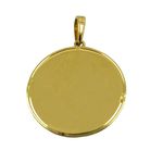 Medalha de São Jorge em Ouro Branco e Amarelo 18K alto relevo