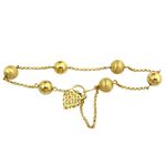 Pulseira de Ouro 18k de Bolas com Cadeado