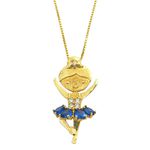 Pingente de Ouro 18k 750 Bailarina com Zircônias 23mm 