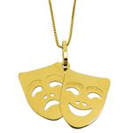 Pingente de Ouro 18k Mascara de Teatro