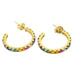 Argola de ouro 18k com Zircônias Coloridas 17mm