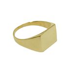 Anel em Ouro 18k Quadrado Polido 10.0x12.0mm