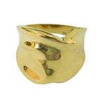 Anel em Ouro 18k Feminino Largo Ondulado