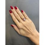 Anel de Rubi em Ouro 18K Com Brilhantes e Quartzo Rosa