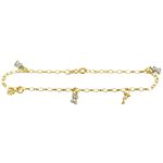 Pulseira Feminina de Ouro 18K com Pingentes Diversos