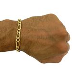 Pulseira Masculina Elo Fígaro em Ouro 18k 1x1