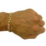 Pulseira Masculina Elo Fígaro em Ouro 18k 1x2 