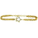 Pulseira Estrela em Ouro Branco e Amarelo com brilhantes 