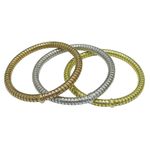 Bracelete em Ouro 18k de Mola Três Cores 27.0g 6.0mm