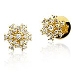 Brincos modelo Chuveiro de Ouro 18K com Diamantes