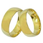 Alianças de Casamento em Ouro 18K Abaulada 6.0mm