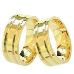 Modelos de Alianças de Casamento Quadradas Ouro 18K 