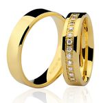 Aliança em Ouro 18K Retangular Anatômica 14.0g e 5.0mm