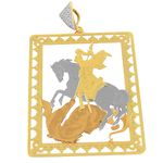 Pingente de São Jorge de ouro 18k 40.0x30.0mm