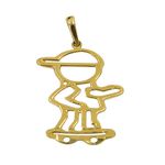 Pingente de Ouro 18K Menino com Skate