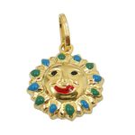 Pingente de Ouro Feminino Sol com 14.0mm